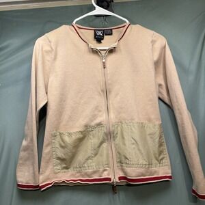 Worth Vintage Womens Size P Petite Full Zip Knit Long Sleeve Cardigan Pockets